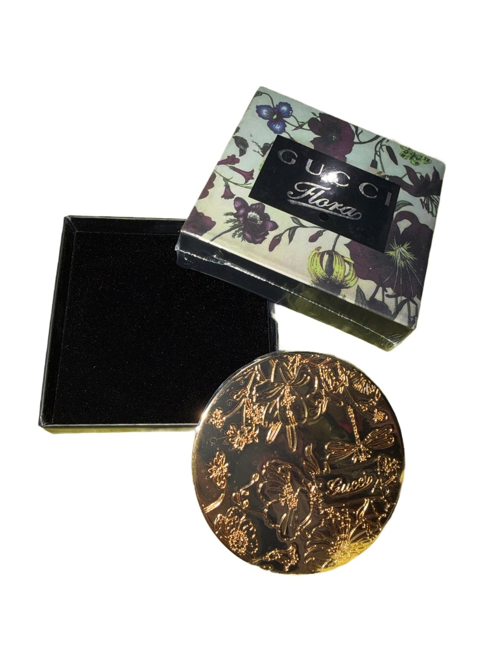 Gucci Gold Floral Compact Mirror